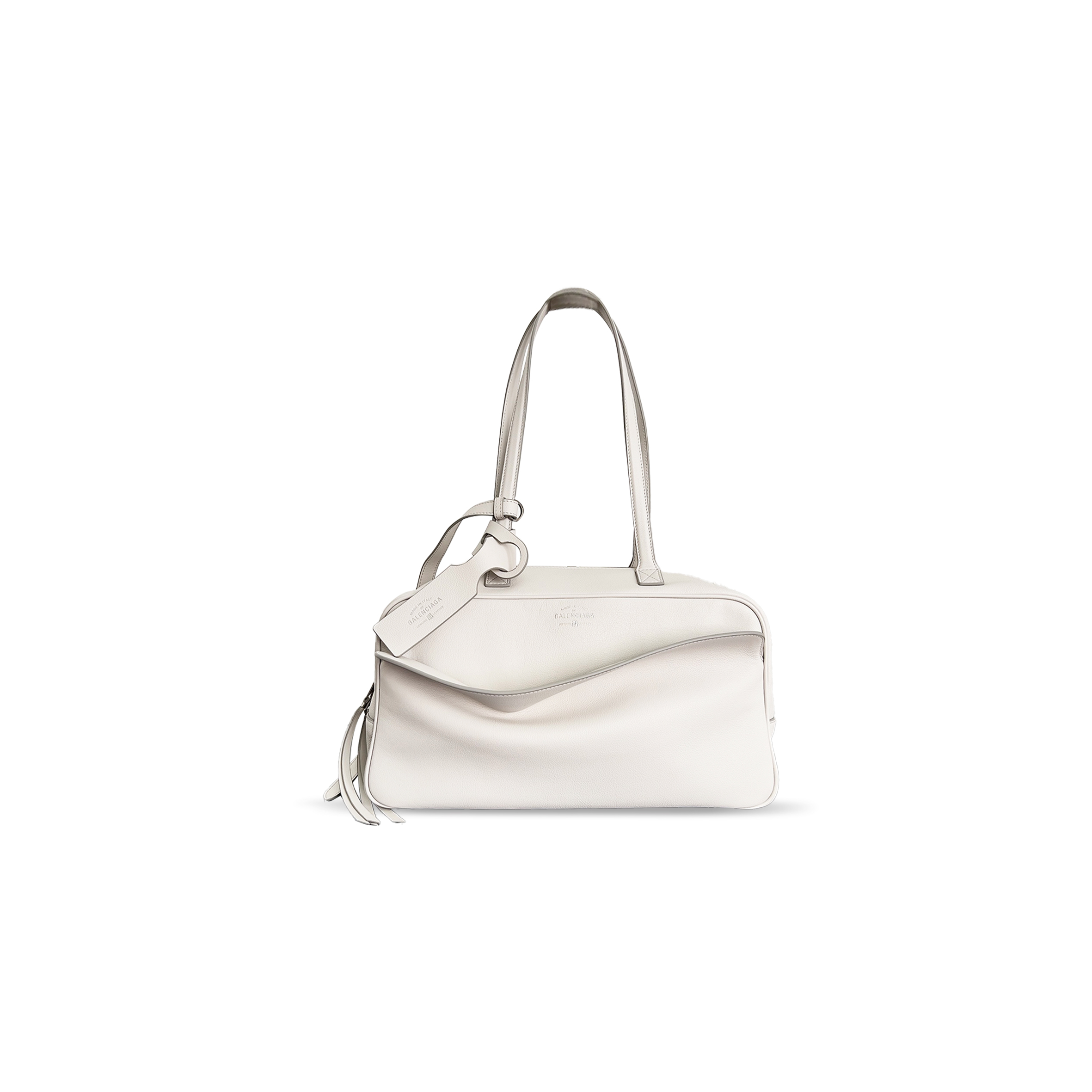 BALENCIAGA WOMEN'S CARRIE BOWLING BAG MEDIUM IN WHITE 8264252ABNQ4000 (35.8*18.7*16.5cm)